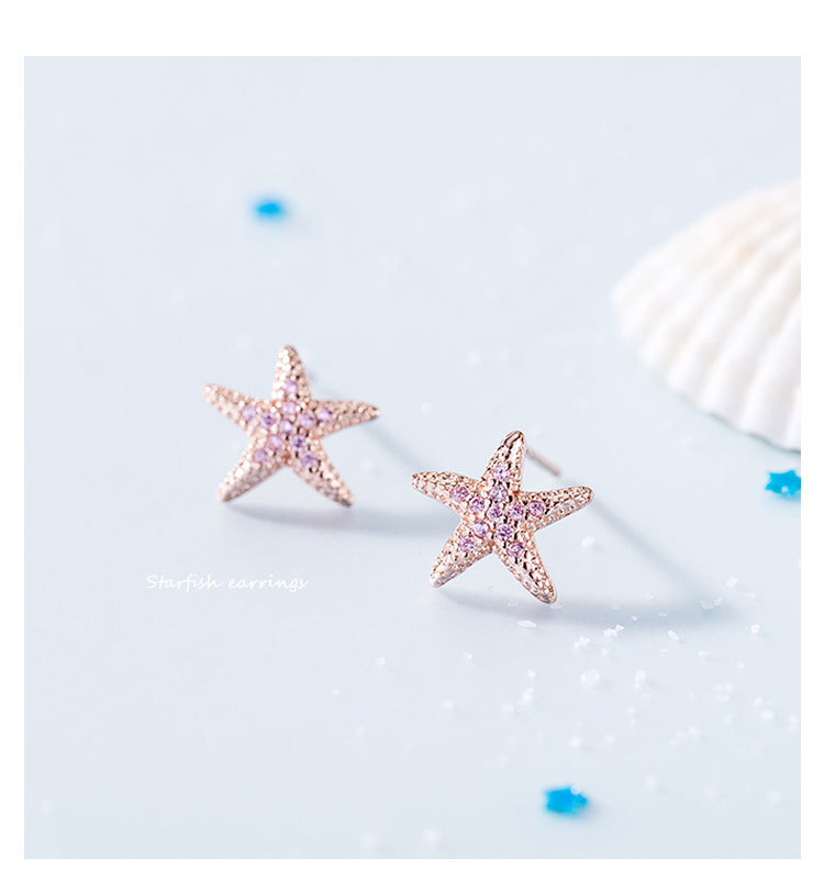 巨丰s925纯银海星耳钉 新款简约时尚一角星耳环 百搭气质个性耳饰