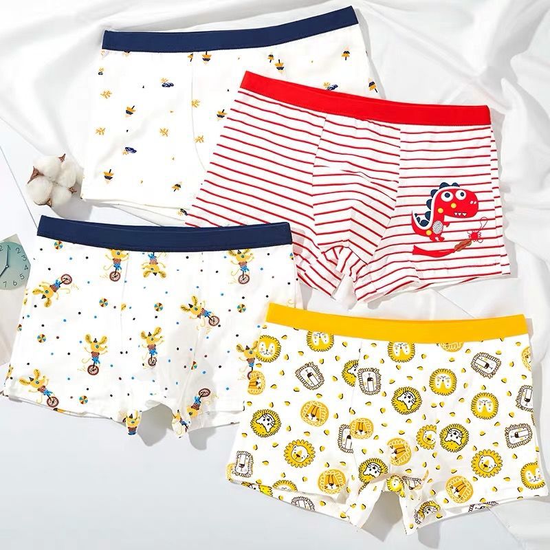 儿童内裤男棉平角裤中大童男童3-15岁男孩短裤头四角裤衩