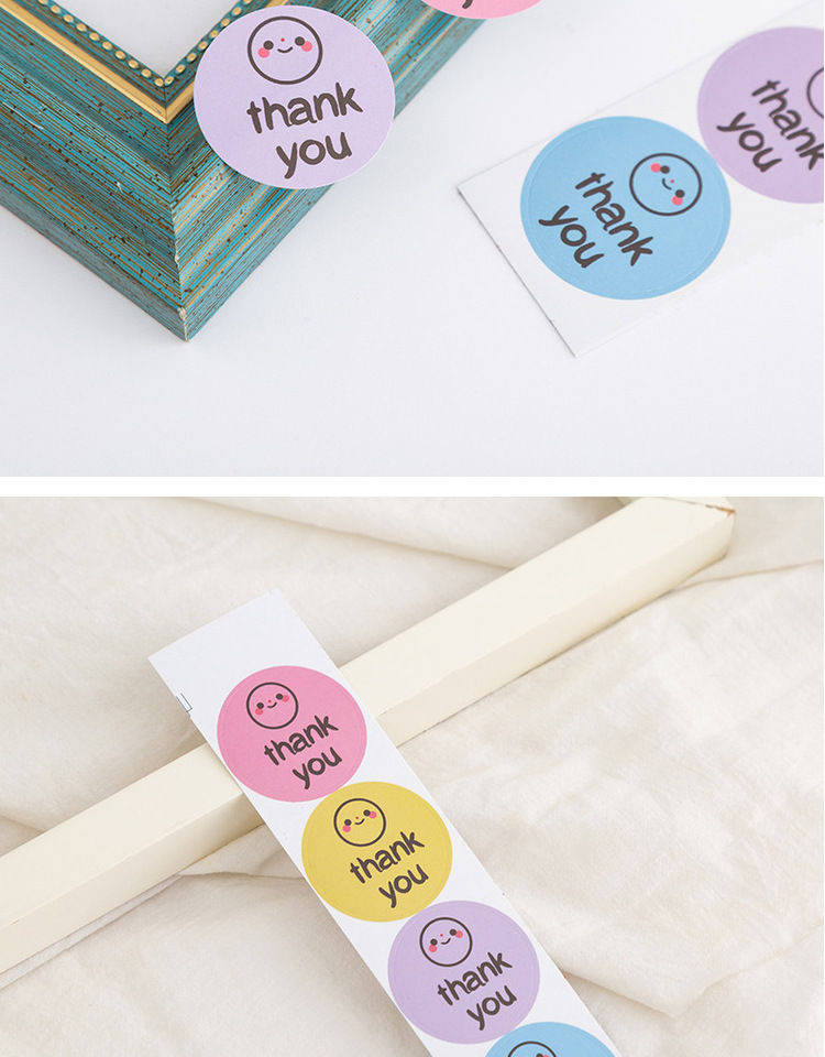 韩国ins风盐系可爱笑脸圆点贴纸手账贴纸diy少女心封口贴装饰
