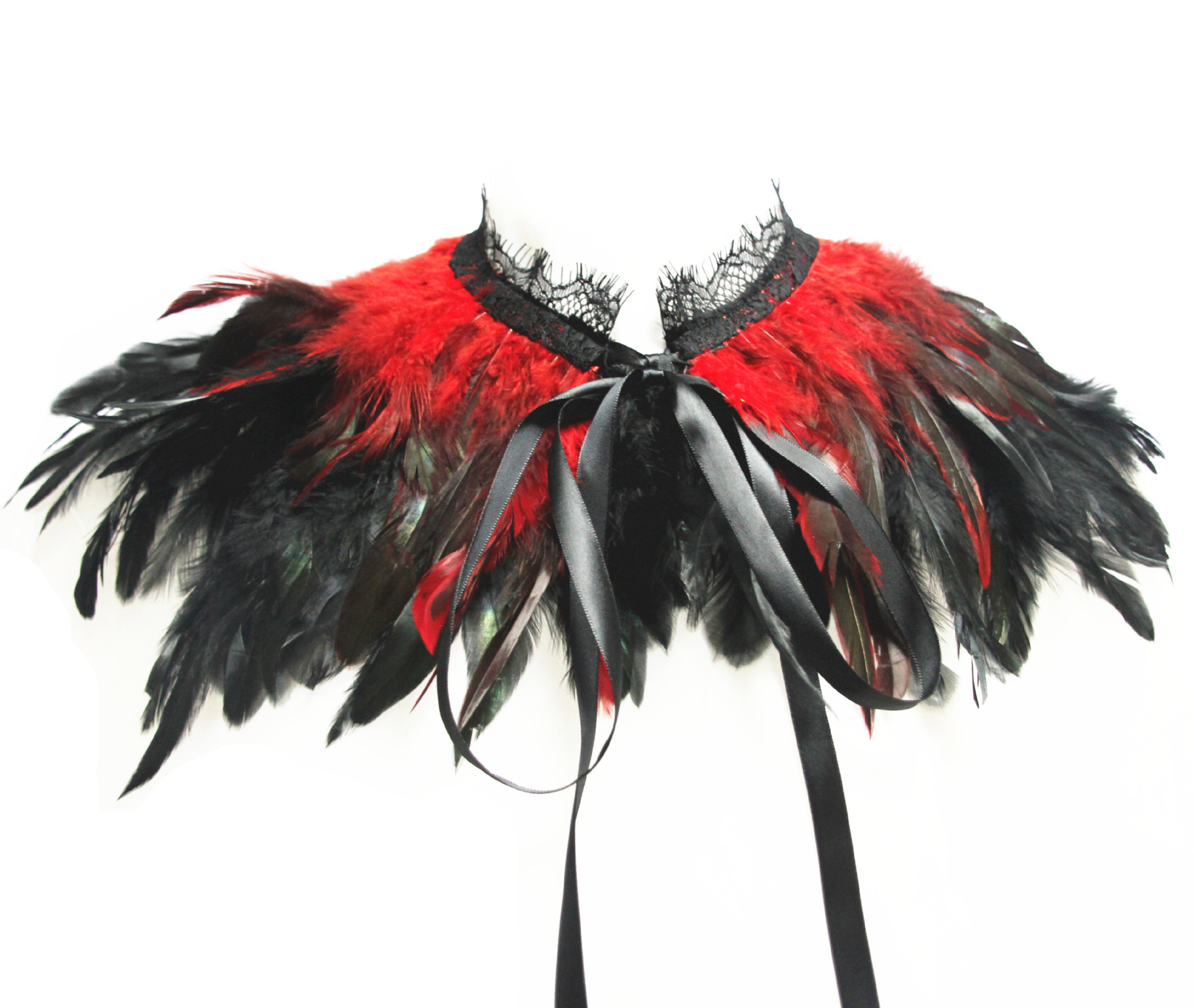 单身派对万圣节party加长羽毛披肩斗篷坎肩假领子3色可选