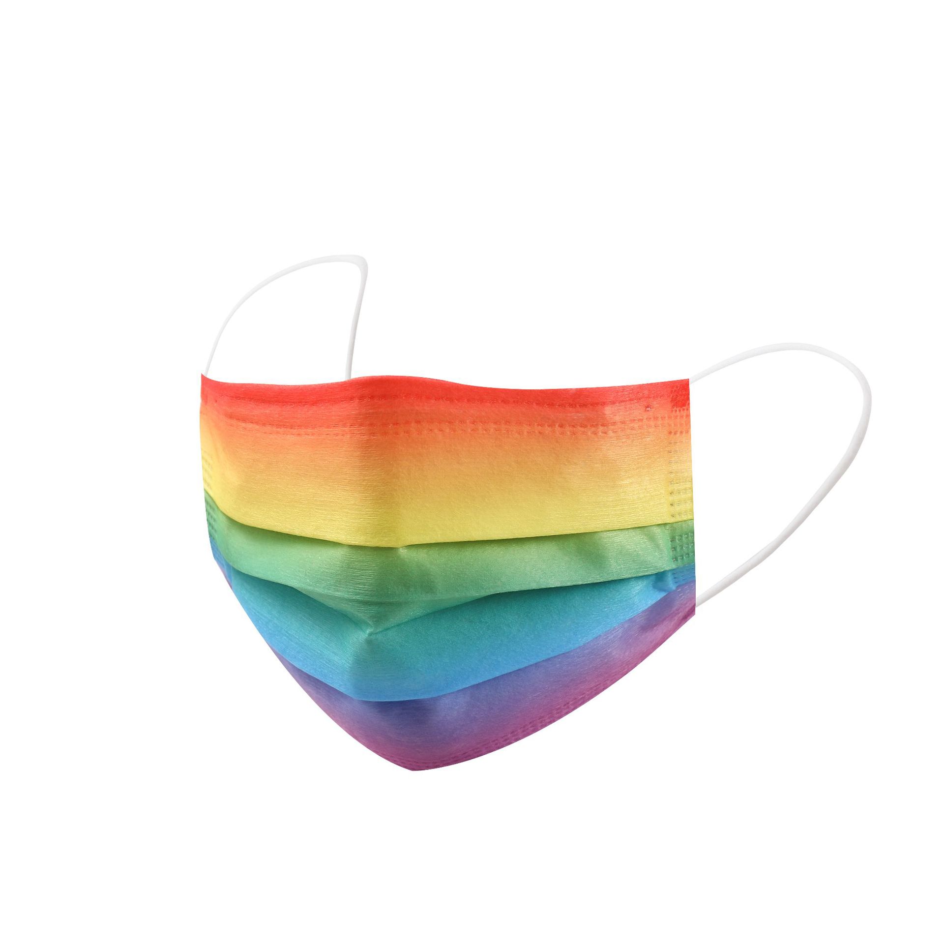 一次性口罩成人儿童 彩虹口罩 渐层红橙黄绿青蓝紫 公主七色系列