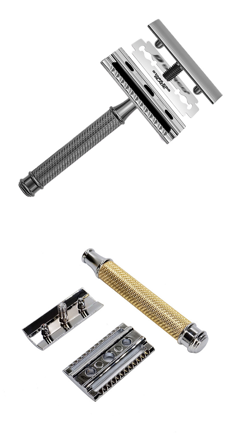 老式剃须刀手动剃须刀男士双面刀片剃须刀安全刀片刮胡刀