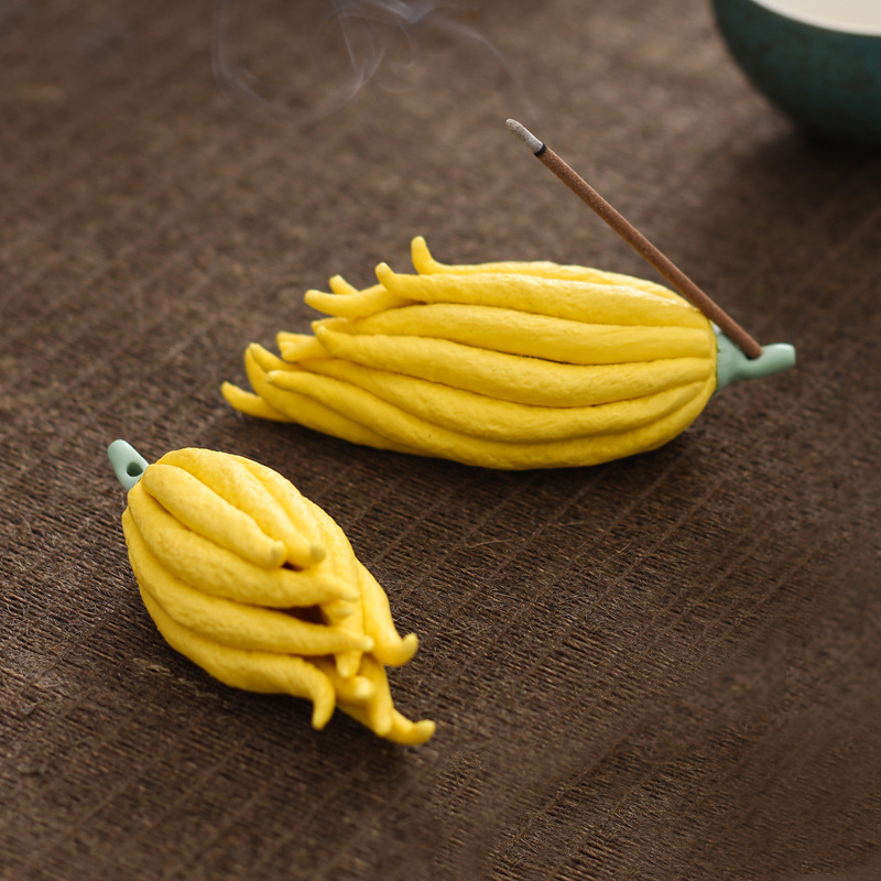 陶瓷佛手香插家用纯手工线香禅意茶宠摆件精品创意工艺品茶道配件