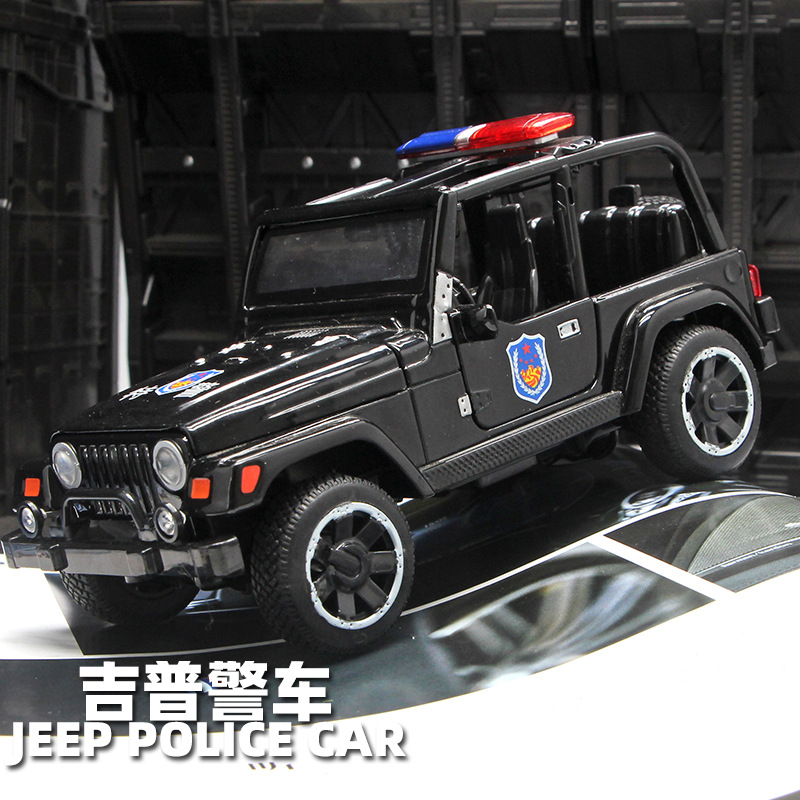 1:32吉普敞篷合金jeep越野警车声光开门回力儿童玩具汽车模