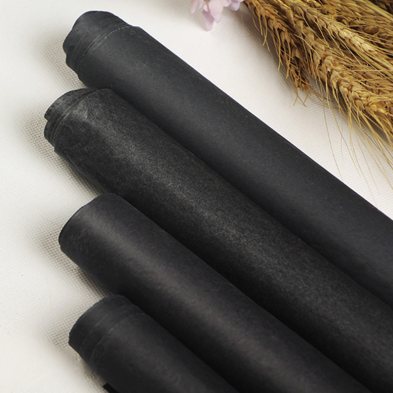 厂家批发满版印刷黑色拷贝纸鲜花包装材料服装包装纸tissue paper