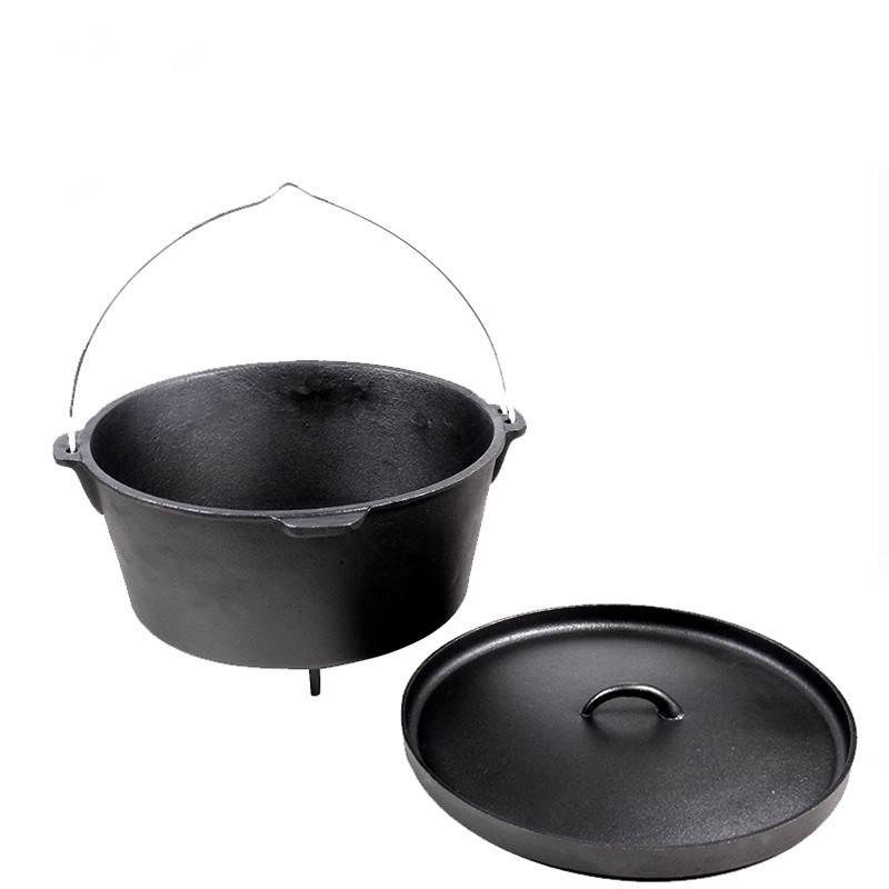 植物油荷兰锅不粘无涂层炖锅铸铁汤锅荷兰锅黑色定制大炖锅铁锅