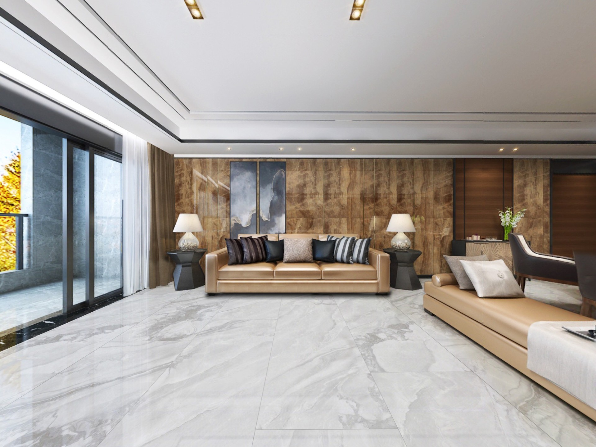 通体大理石瓷砖750x1500大板深灰地砖现代别墅客厅防滑耐磨地板砖