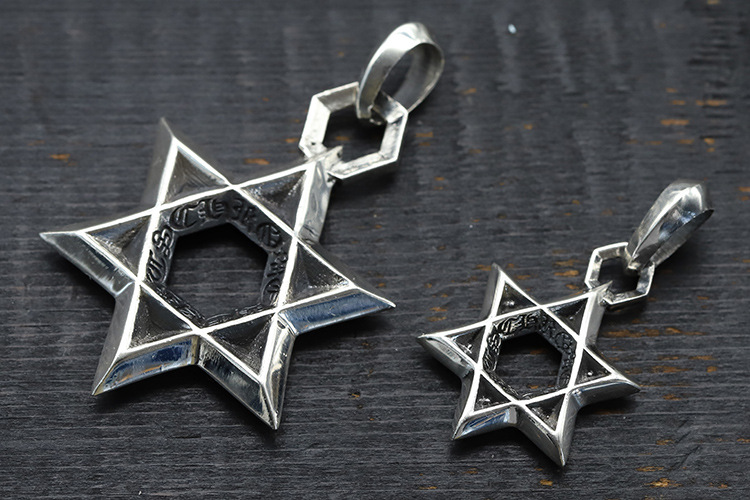 新款潮六芒星吊坠泰银男女吊坠 925纯银高端韩版情侣项链吊坠饰品