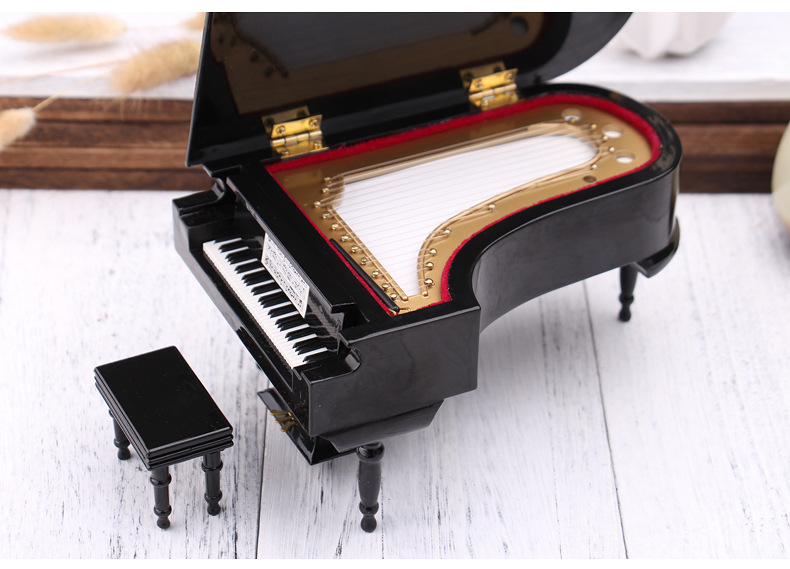 迷你三角钢琴模型摆件加工定制八音盒商务生日礼物可刻创意logo
