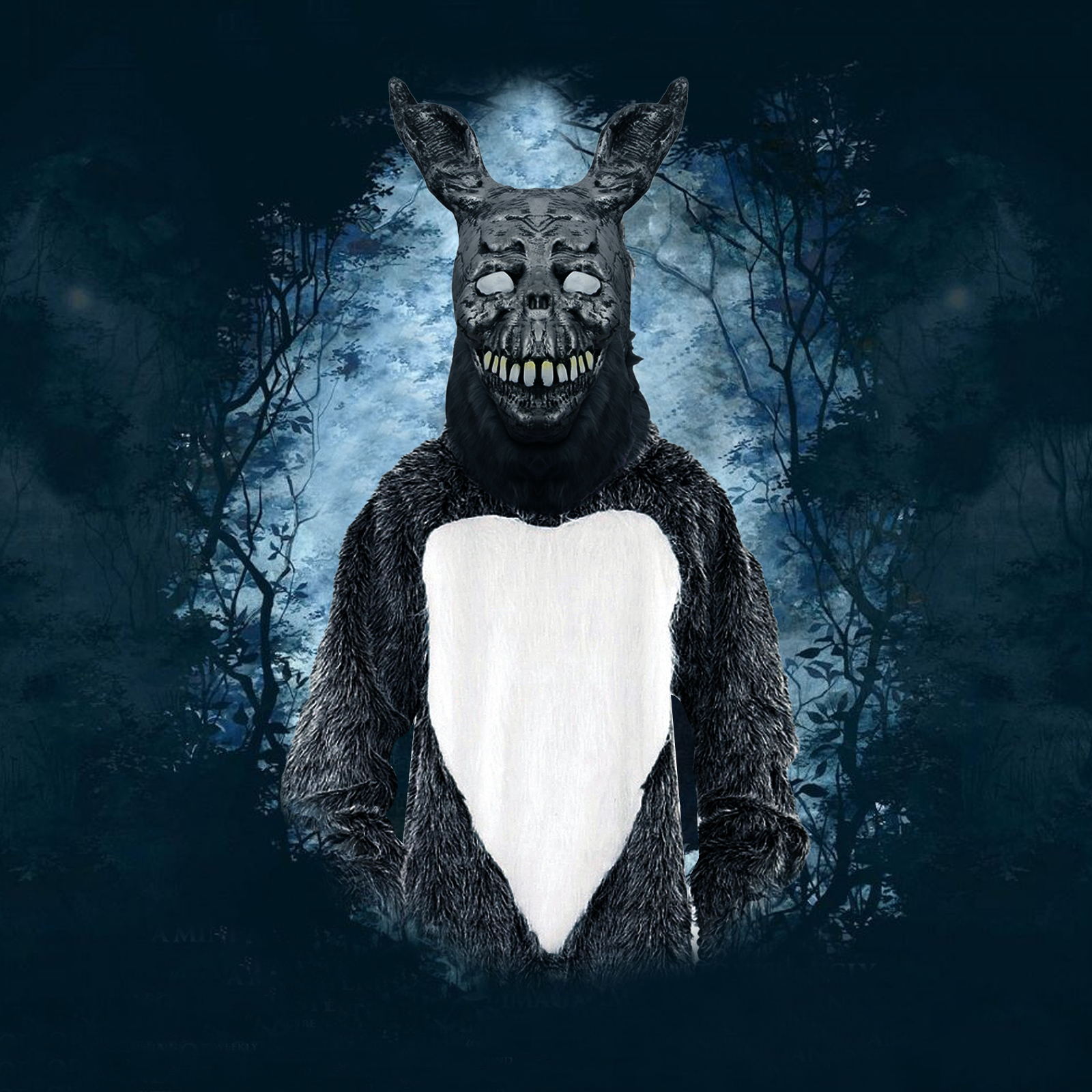 经典影视同款邪恶银兔恐怖面具吓人头套 兔子成人独立站乳胶道具