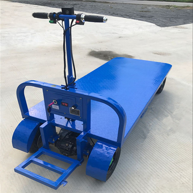 定制新款电动四轮搬运车高载重物流运输车工地仓库拉货电动平板车