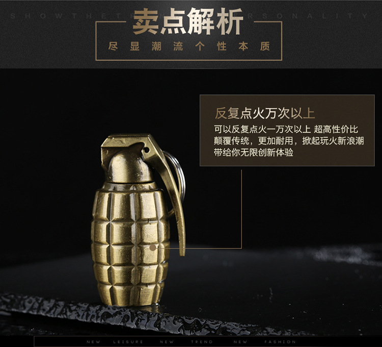 Douyin Online Influencer Personality Bullet Same Style Ten Thousand Times Match Lighter Keychain Multifunctional Creative Cigarette Lighter Metal