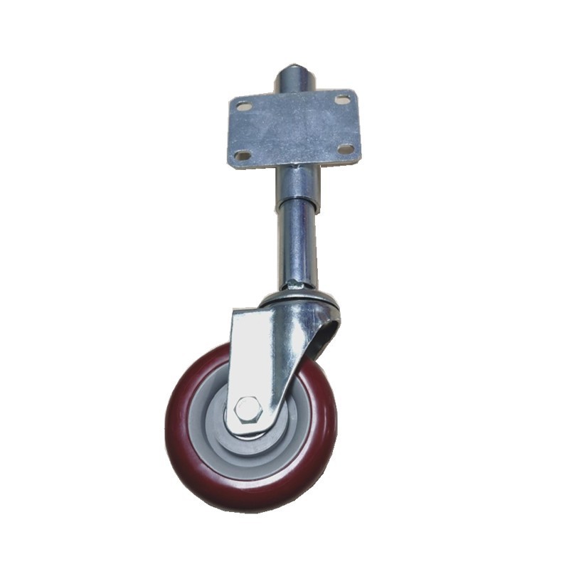 2寸铁艺大门伸缩轮带弹簧轮工厂大门减震轮2寸调节轮聚氨酯滑轮子