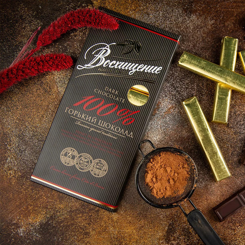 俄罗斯进口赞誉黑巧克力140克、100克纯苦可可巧克力