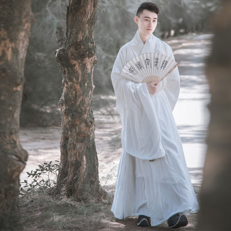 原创传统汉服明制道袍打底衬袍内衬大袖飘逸舒适白色棉麻男女装夏