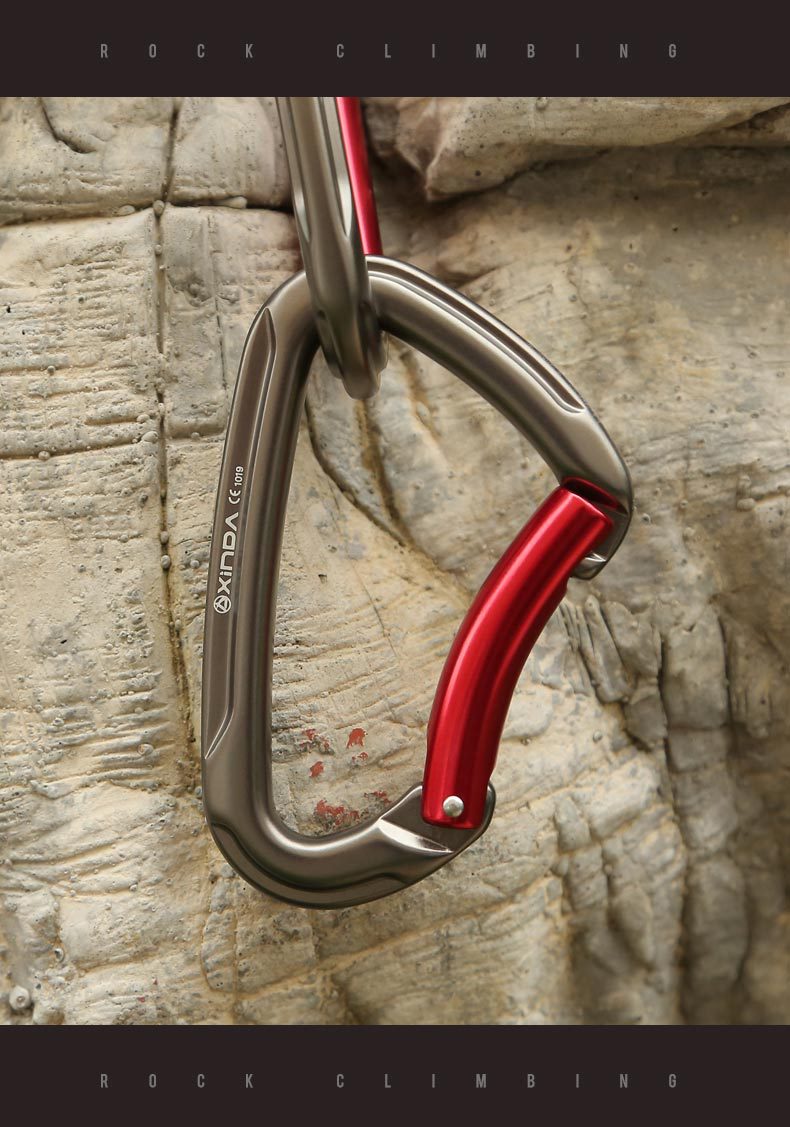 欣达快挂攀岩主锁挂绳器直门弯门钢丝门户外登山挂扣承重锁扣装备