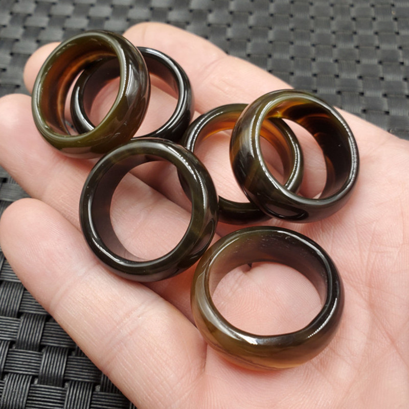 批发玉石咖啡色玛瑙戒指玛瑙玉髓戒指玉石戒指玉指环