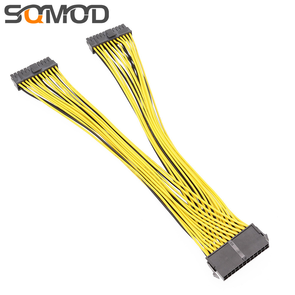 atx主板24pin母转两个24e(20 4)pin延长线24针一分二 24pin扩展线