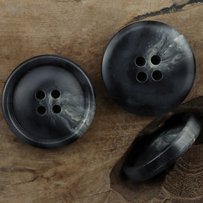 细边黑灰色仿牛角纹理西服装外套风衣毛呢制服环保尿素纽扣