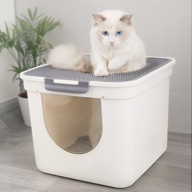 Litter Box Fully Enclosed Anti-Splash Large Cube Top-in Double Door Sand Leakage Deodorant Cat Toilet Cat Supplies