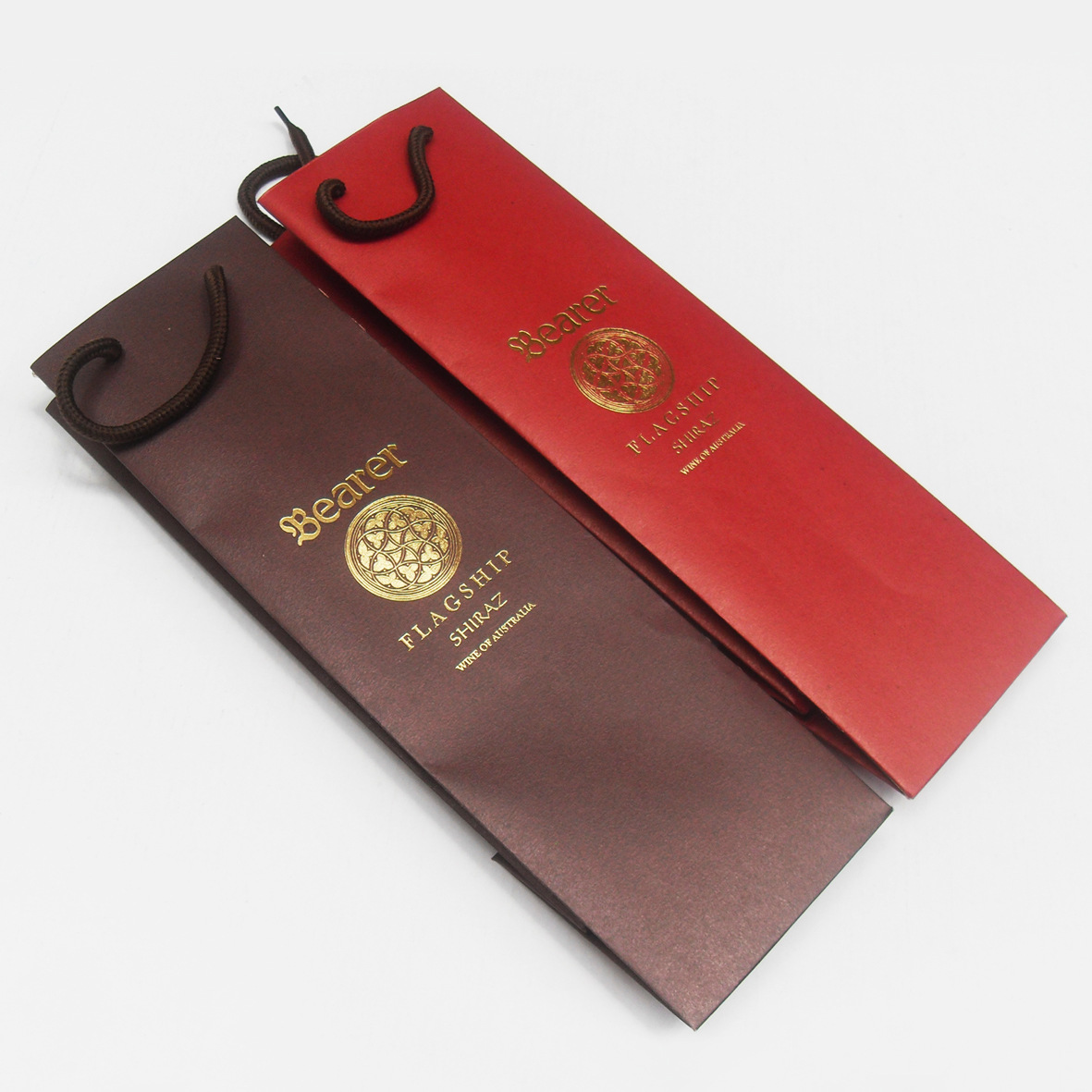 单双支红酒礼品烫金纸袋手提葡萄酒牛皮纸袋定制定做印刷logo