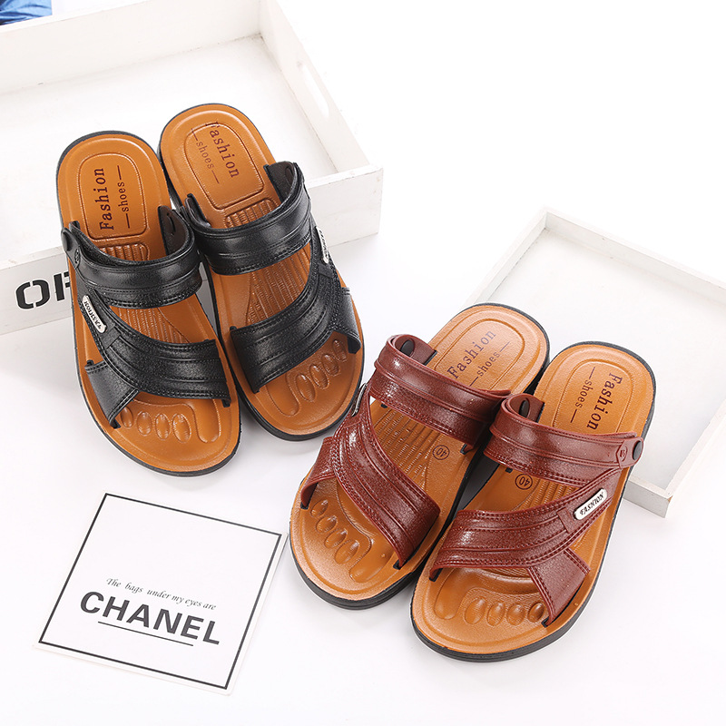 2023 summer new men‘s vietnam beach sandals non-slip wear-resistant breathable outdoor large size slippers factory wholesale