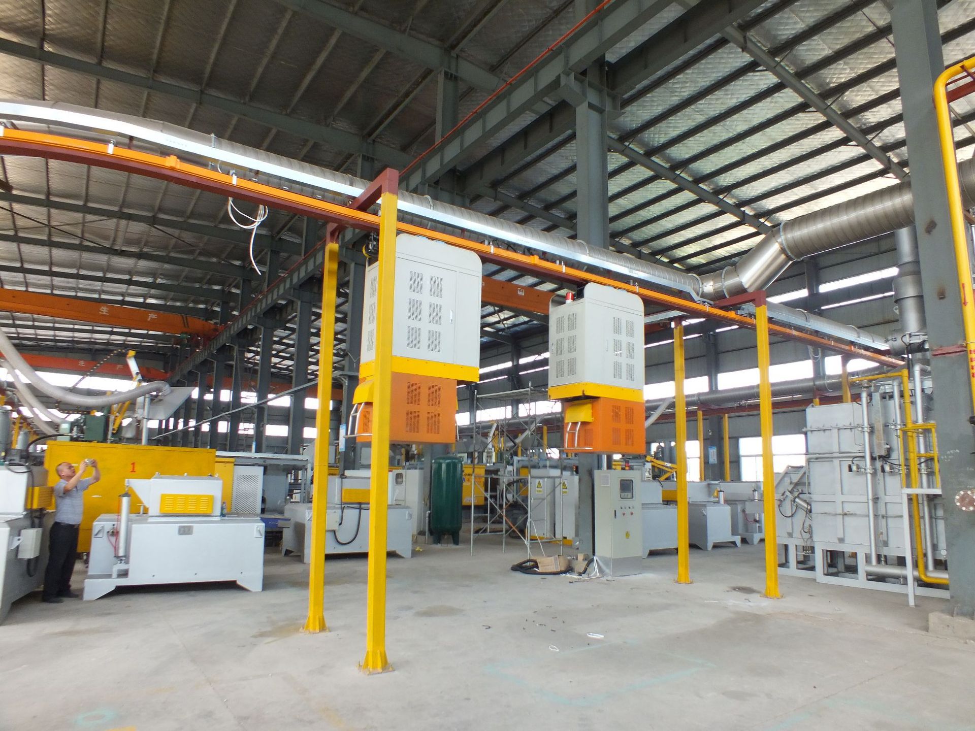 融化铝合金设备 大型塔式集中熔化炉 配1500t压铸机 自动配汤线