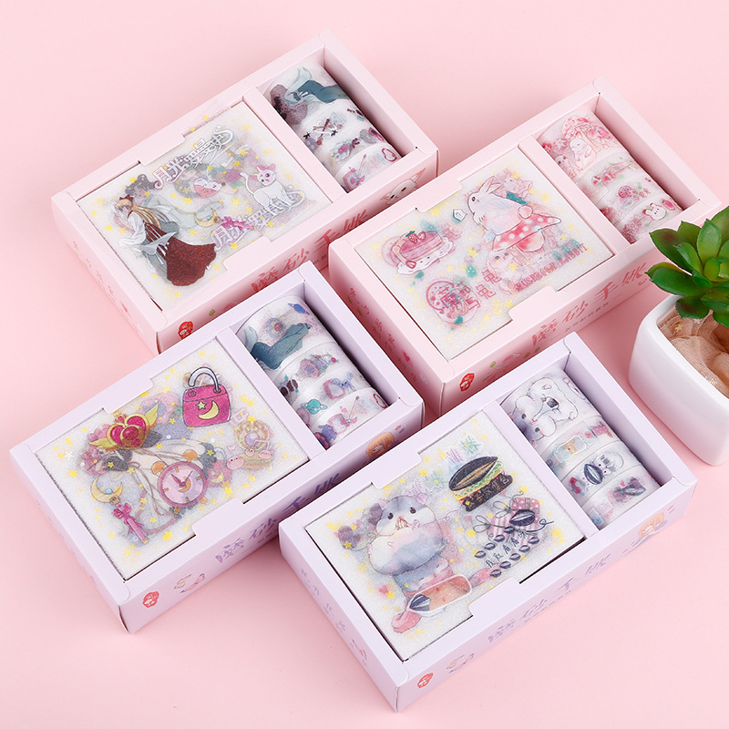 厂家直销 磨砂手帐贴胶带套装组合 和纸胶带pet手帐贴纸装饰日记