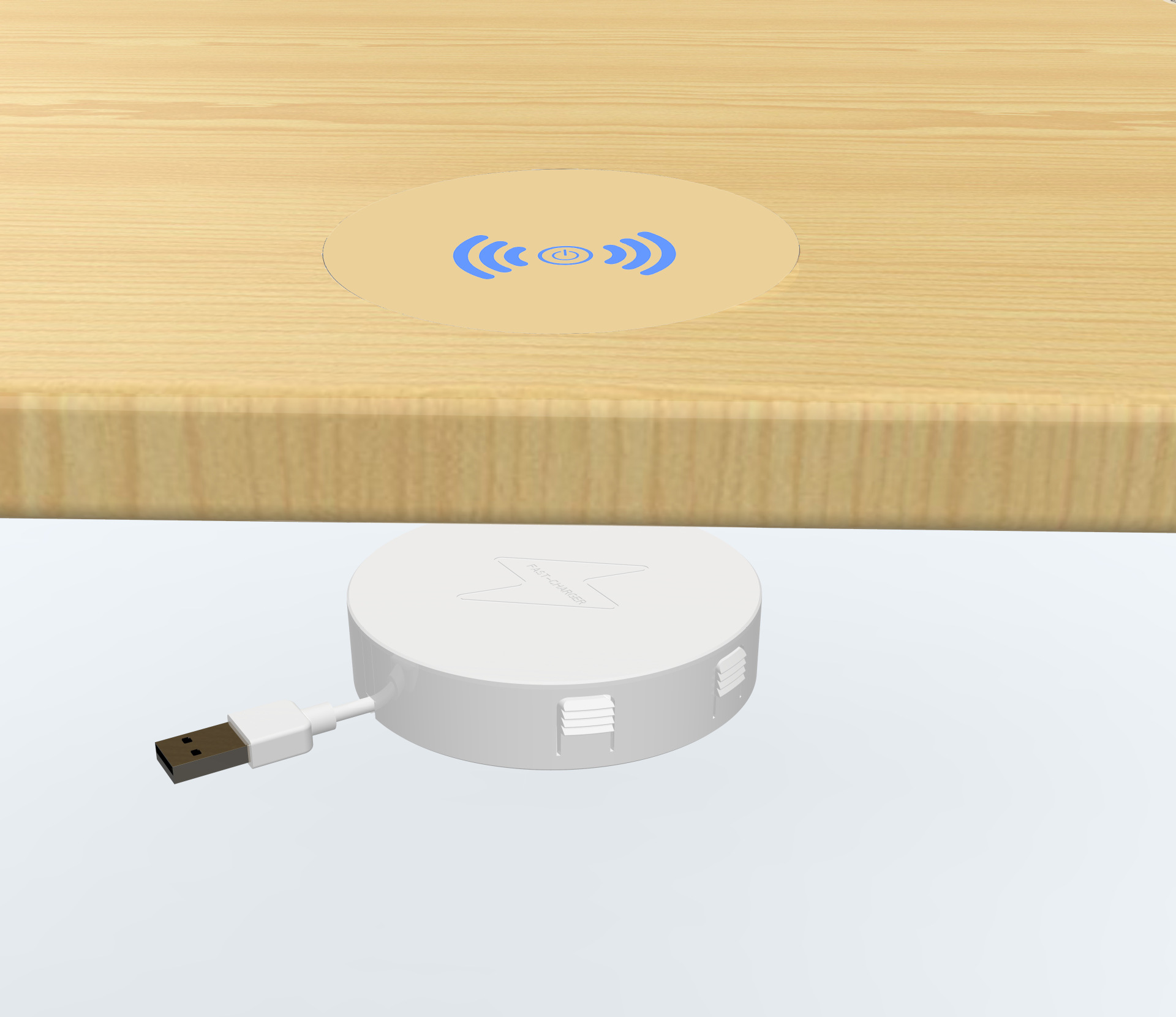 远距离无线充电器家具桌面嵌入式无线充 20mm距离隔空无线充电器