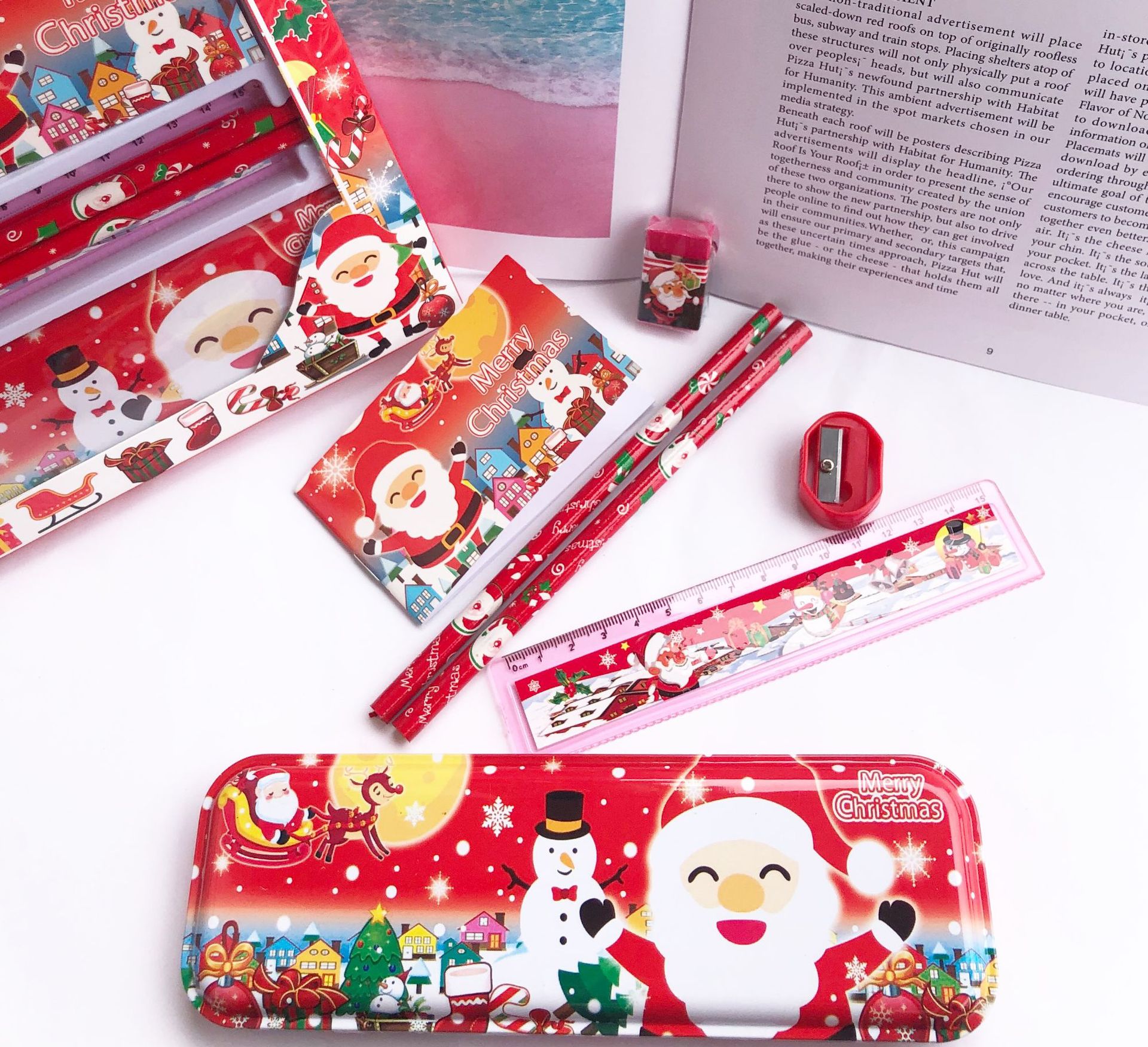 圣诞文具套装礼盒幼儿园学习用品儿童圣诞礼物奖品大礼包厂家直销