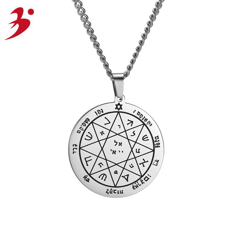 欧美时尚速卖通 亚马逊货源北欧流行所罗门的钥匙不锈钢吊坠项链