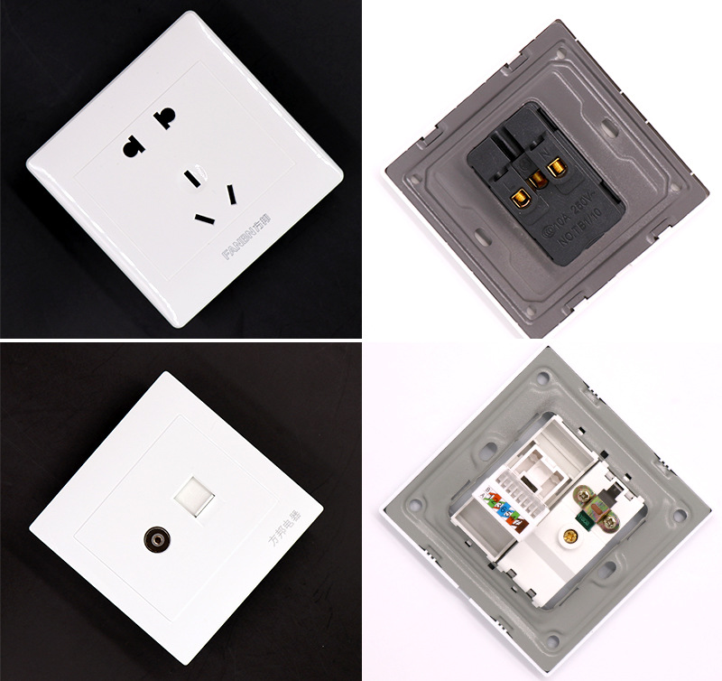 酒店照明86型墙壁开关面板 一开双控开关 象牙白墙壁开关插座暗装