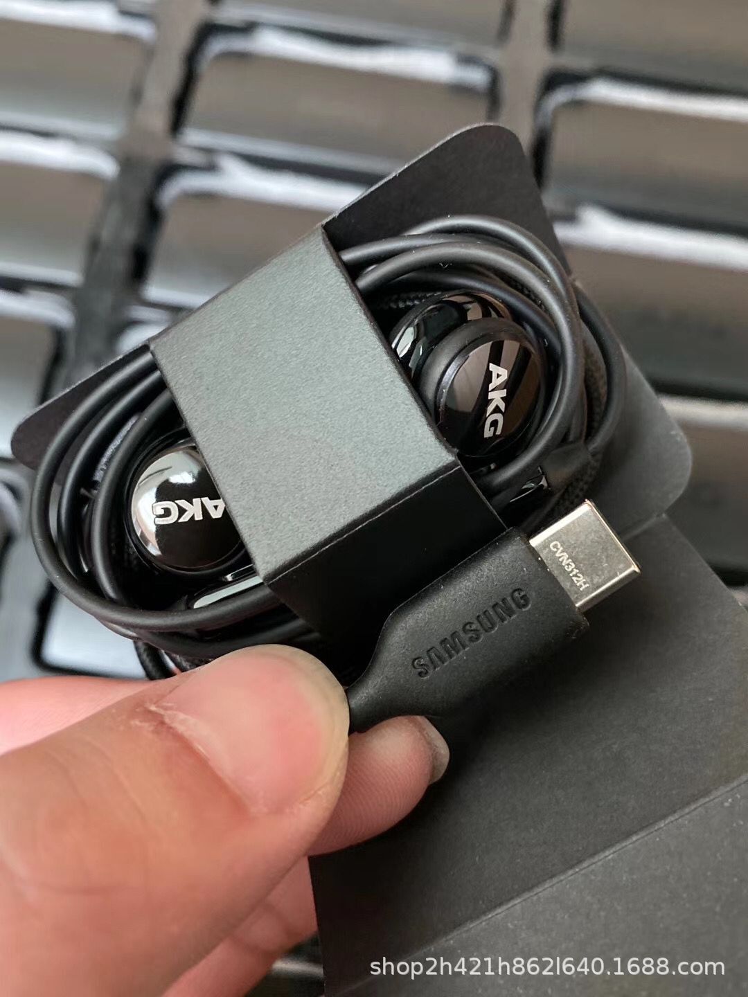 批发适用三星note10 s20原装线控耳机 akg a90重低音耳机type-c口