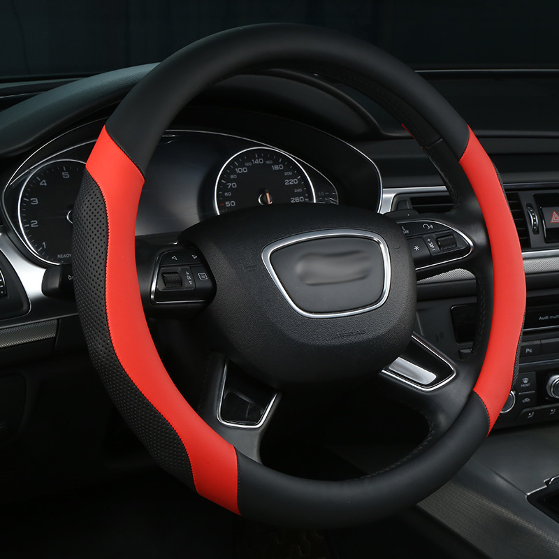 纳帕皮素色透气按摩方向盘套迈腾速腾凌渡方向盘套超纤皮汽车把套