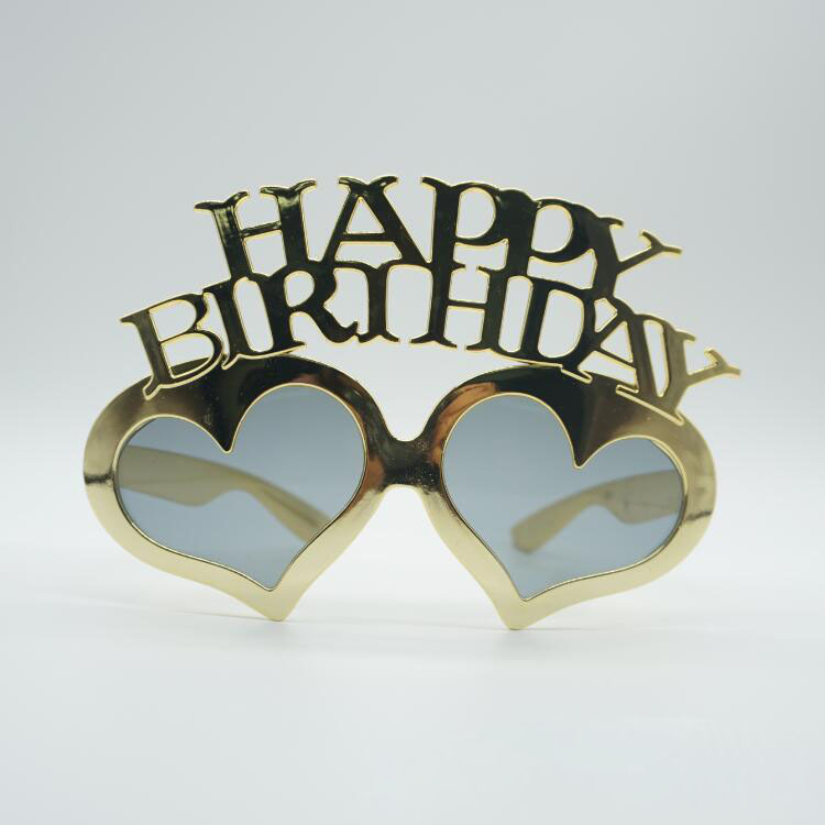 网红新款爱心happy birthday生日派对眼镜 节日狂欢道具