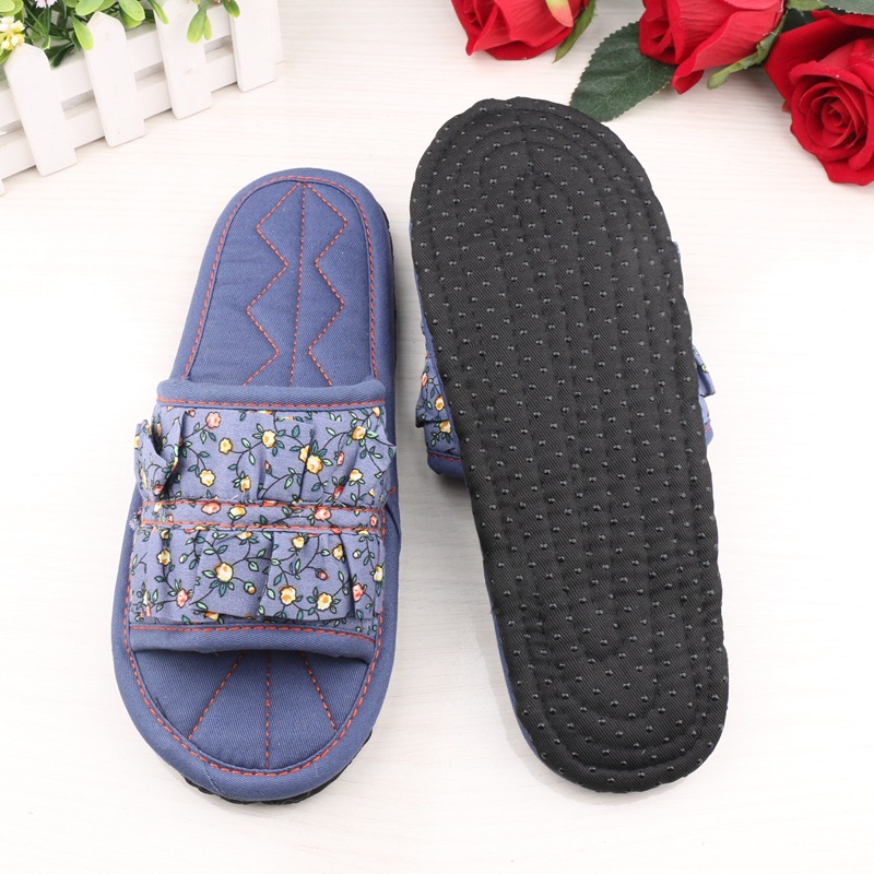 韩版布艺胶粒底拖鞋布底情侣居家室内木地板可机洗四季拖