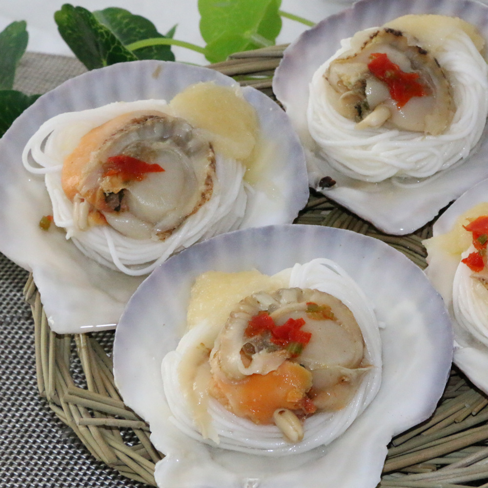 冷冻半壳虾夷 蒜蓉粉丝扇贝 宝宝贝 蒜蓉粉丝 扇贝6粒装 200克