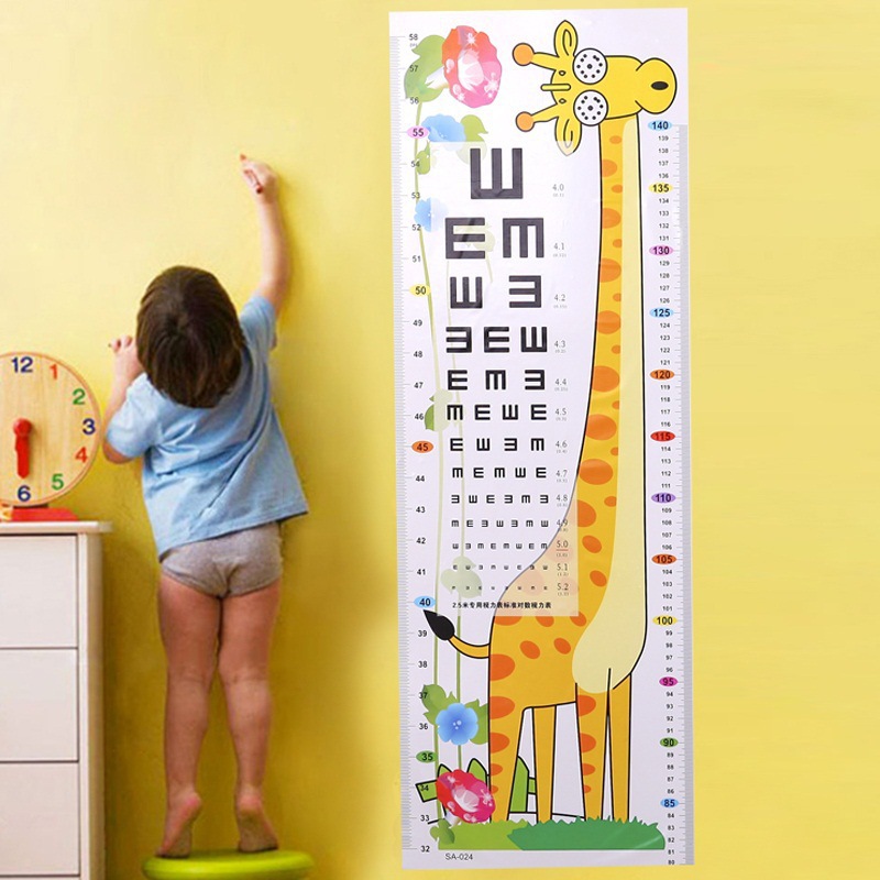 Cartoon Height Sticker Wall Stickers Giraffe Visual Chart Kindergarten Stature (Foot) Children's Room Wall Decorative Wallpaper Stickers