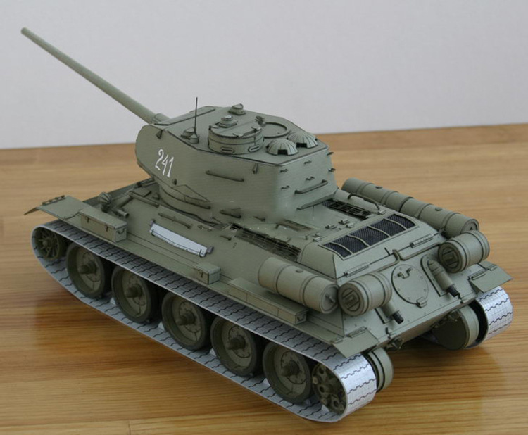 1:25苏联t-34中型坦克 纸模型 t-34/85 modelik版 手工diy