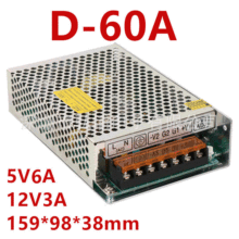 两组输出开关电源D-60A 工业开关电源5V6A 12V3A双路开关电源D-60