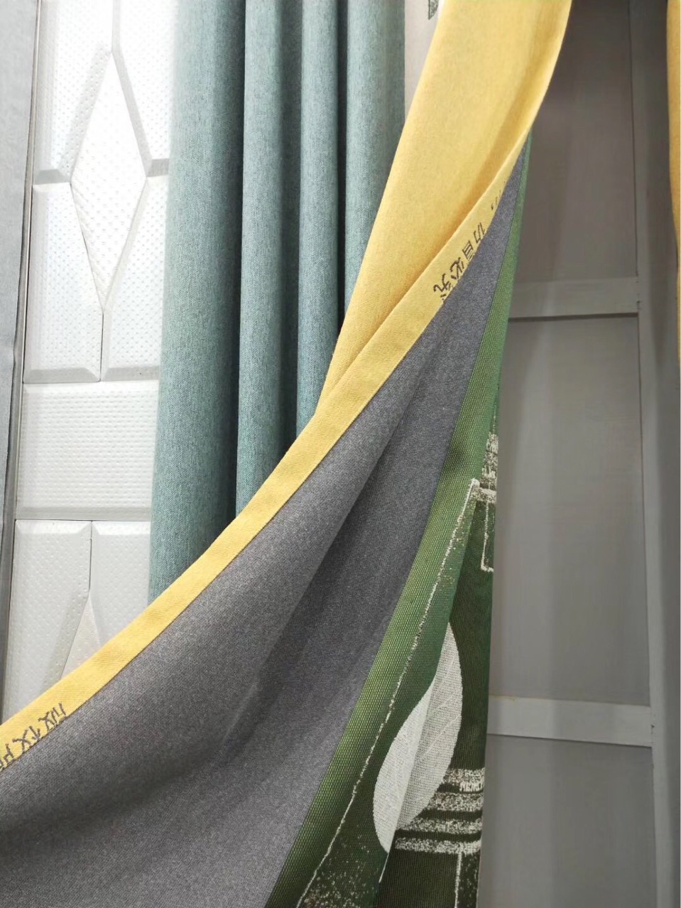 提花窗帘布 遮光麻料窗帘布艺 现代简约客厅卧室成品窗帘加工定制