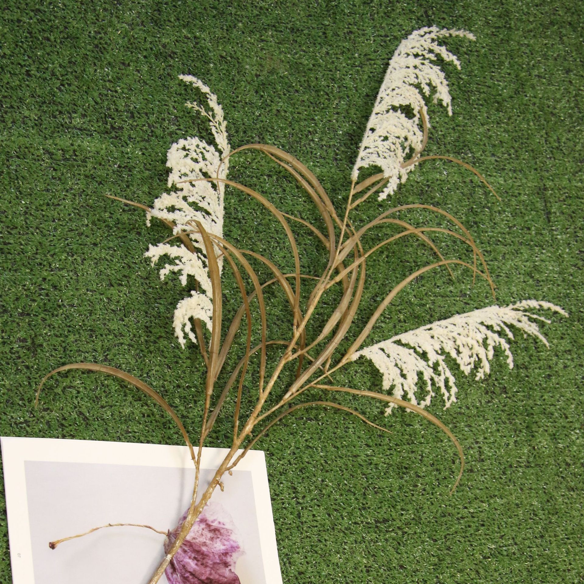 ins北欧风仿真三头高枝芦苇婚庆礼堂装饰客厅插花摆设假花批发