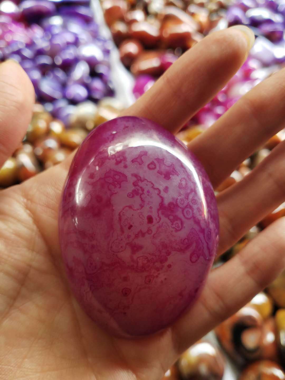 玛瑙缠丝玛瑙原石手把件玉石玉髓红玛瑙手玩把玩石文玩男女款把件