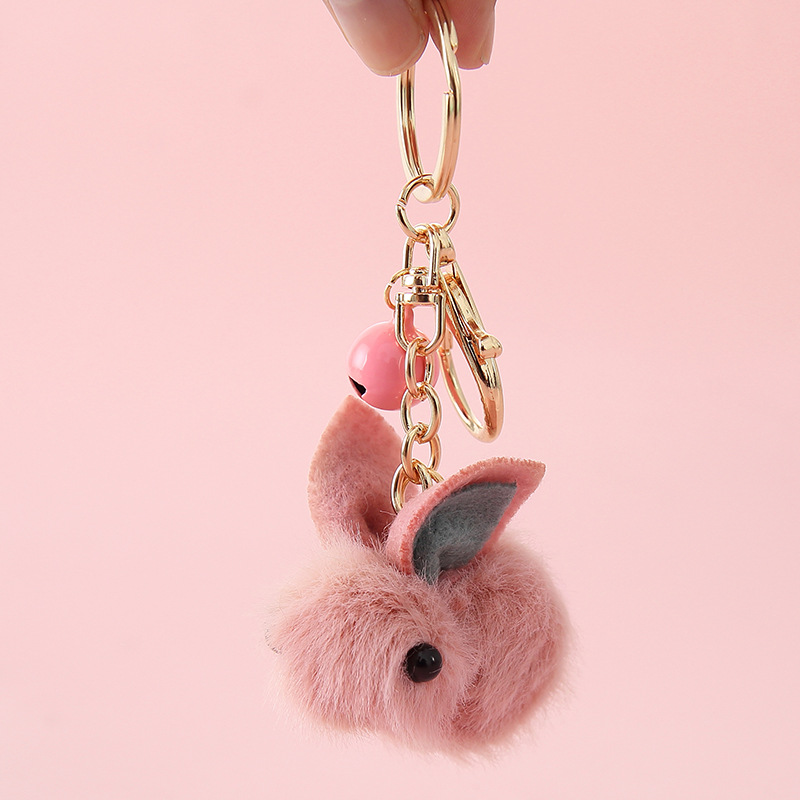 Cute Cartoon Keychain Teddy Car Pendant Wool Felt Jewelry Key Chain Rabbit Small Pendant Creative Gift