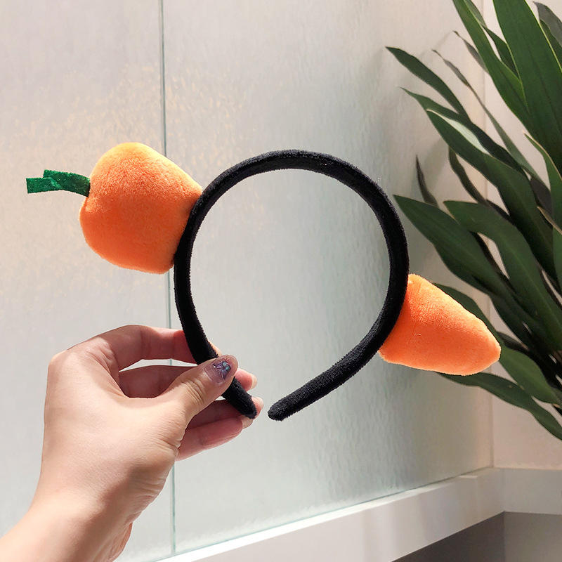 网红可爱胡萝卜发箍韩国搞怪咸鱼头箍洗脸简约发卡女百搭外出头饰