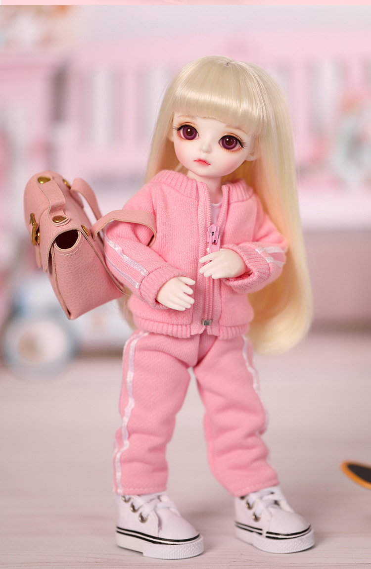 bjd娃娃sd娃娃 miyo 粉色运动风套装 6分女娃 关节玩偶可动 礼品