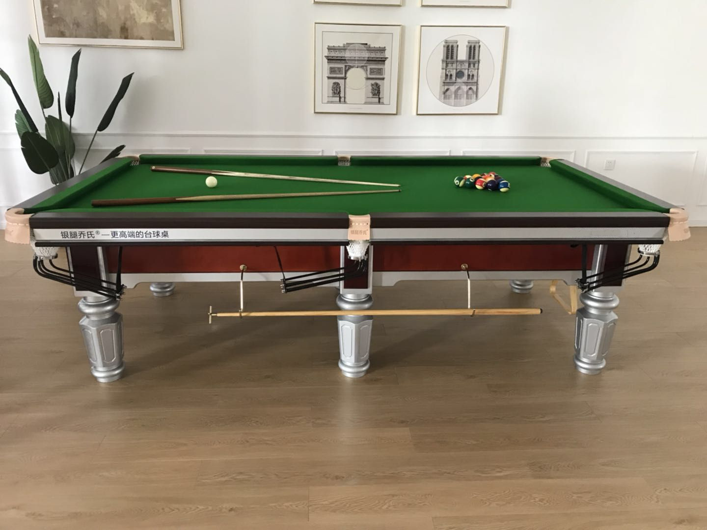 度康银腿乔氏台球桌标准型美式台家用黑八球房16球台球成人桌球台