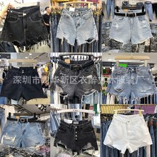 2023夏季新款潮流破洞牛仔女外贸服装韩版显瘦大码女装牛仔裤批发