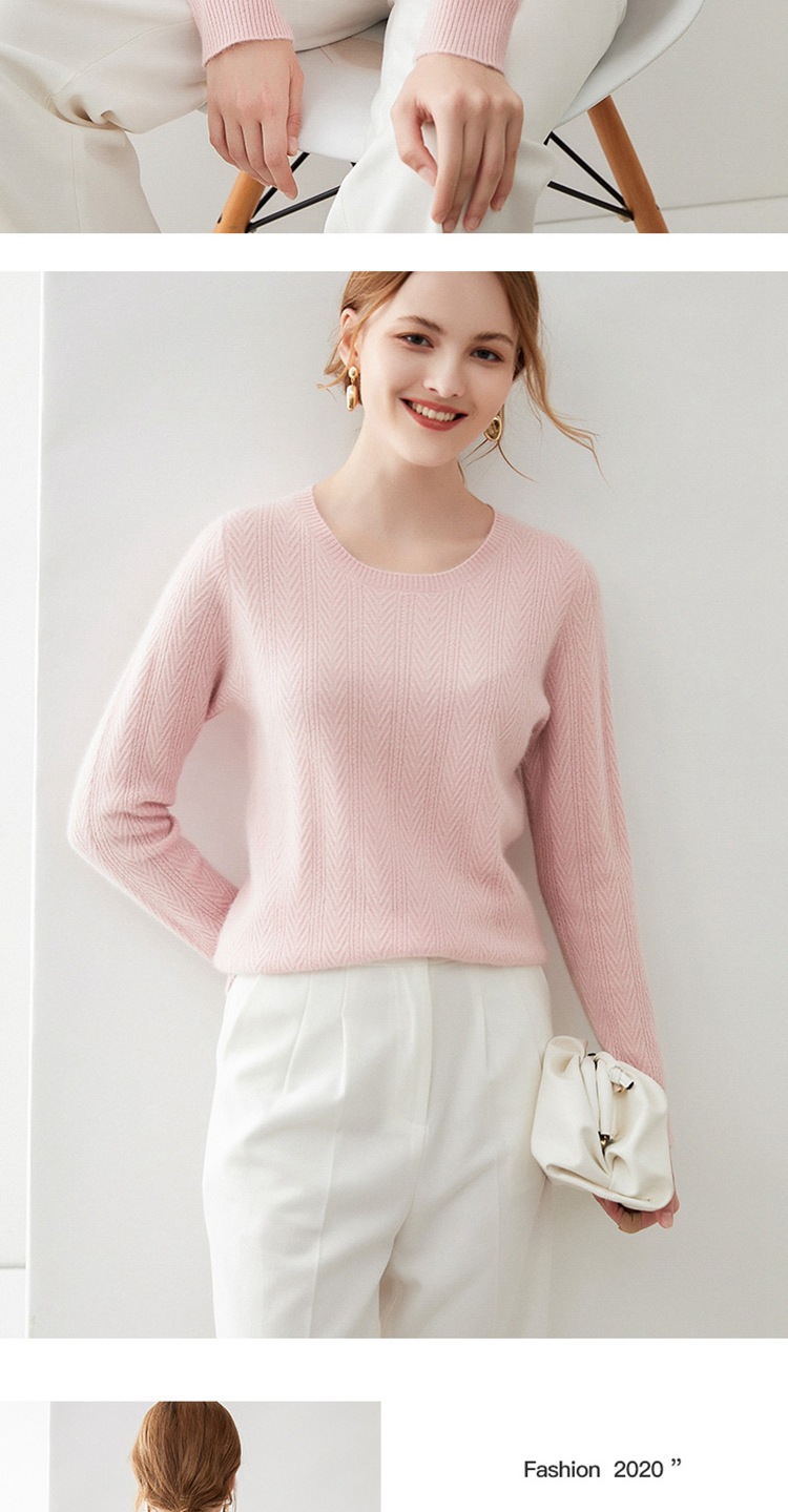 2020秋冬款羊绒衫女套头短款纯色简约圆领针织基础款打底毛衣百搭