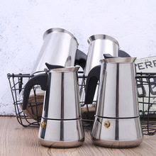 跨境不锈钢意大利不锈钢摩卡壶意式特浓香煮咖啡壶家用煮咖啡机